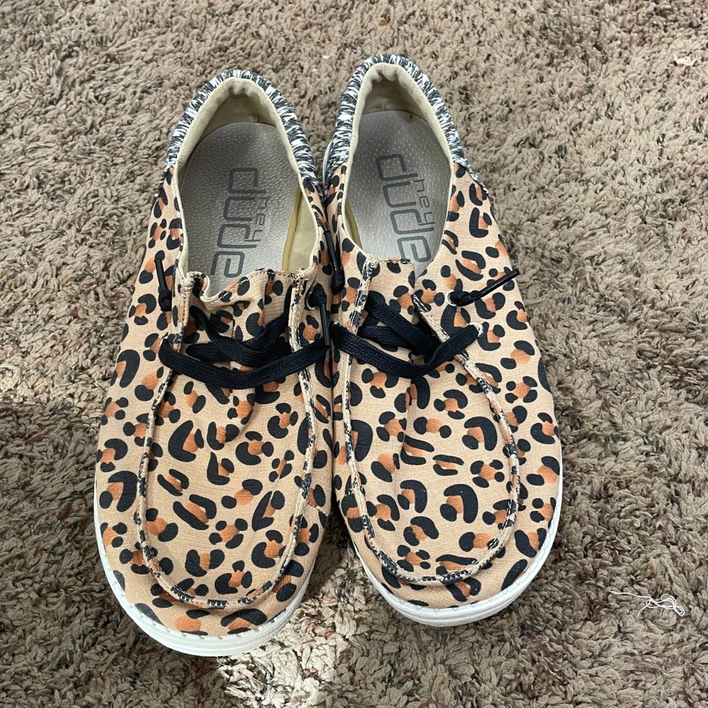 Hey Dude Wendy Funk Cheetah Collage Slip On Loafers Womens‎ 10 Leopard Shoes